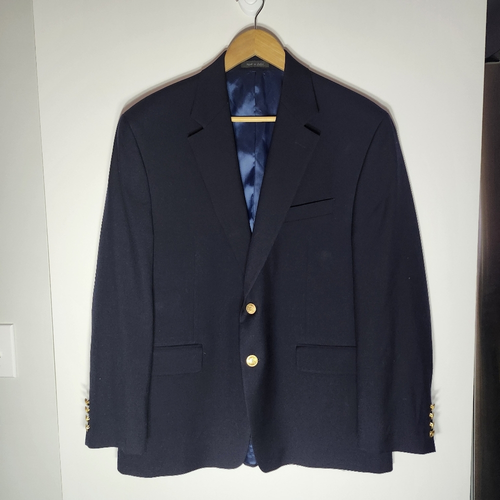 RALPH LAUREN‎ Black Label Men's Wool Sport Coat Suit Blazer Jacket Navy Blue 43S